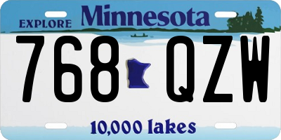MN license plate 768QZW