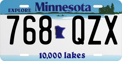 MN license plate 768QZX