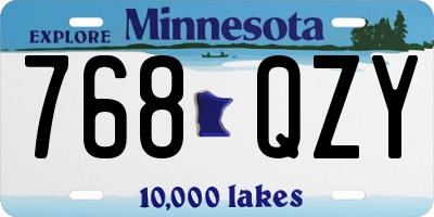 MN license plate 768QZY