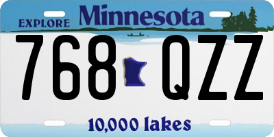 MN license plate 768QZZ
