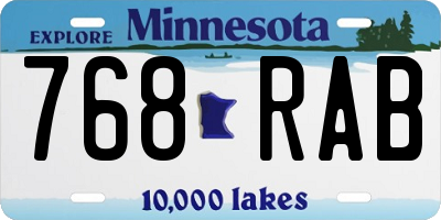 MN license plate 768RAB