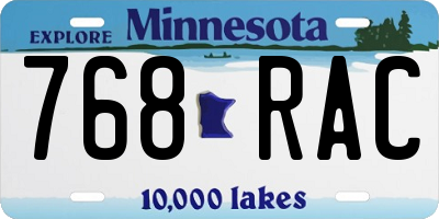 MN license plate 768RAC