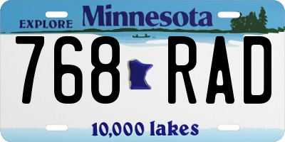 MN license plate 768RAD