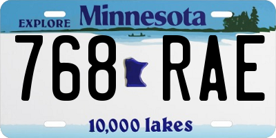 MN license plate 768RAE