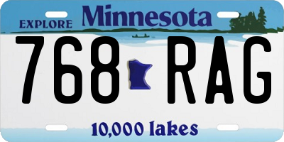 MN license plate 768RAG