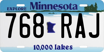 MN license plate 768RAJ