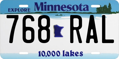 MN license plate 768RAL