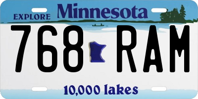 MN license plate 768RAM