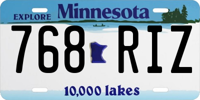 MN license plate 768RIZ