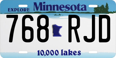 MN license plate 768RJD