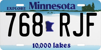 MN license plate 768RJF