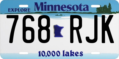 MN license plate 768RJK