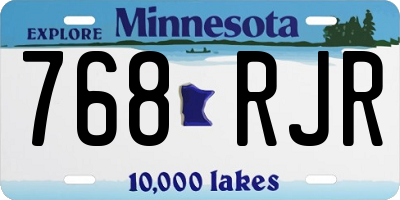 MN license plate 768RJR