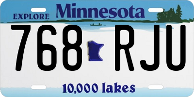MN license plate 768RJU