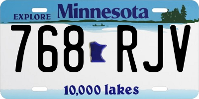 MN license plate 768RJV