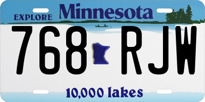 MN license plate 768RJW