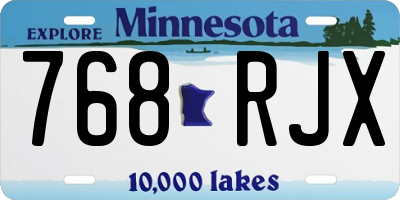 MN license plate 768RJX