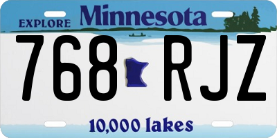 MN license plate 768RJZ