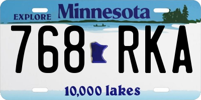 MN license plate 768RKA