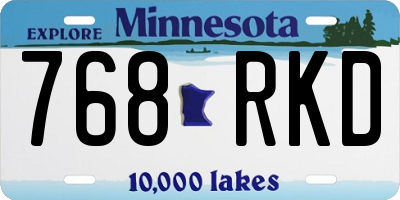 MN license plate 768RKD