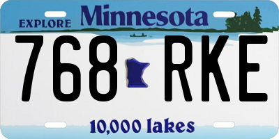 MN license plate 768RKE