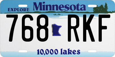 MN license plate 768RKF