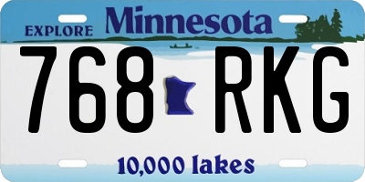 MN license plate 768RKG