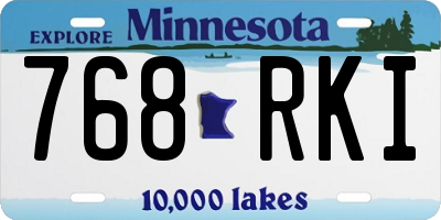 MN license plate 768RKI