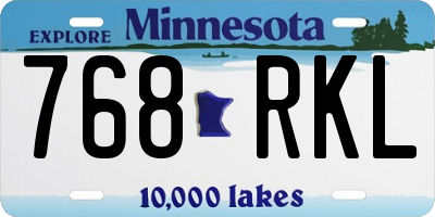 MN license plate 768RKL