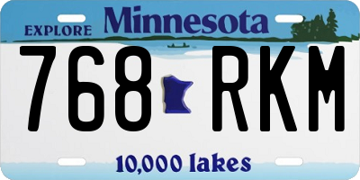 MN license plate 768RKM