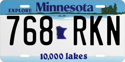 MN license plate 768RKN