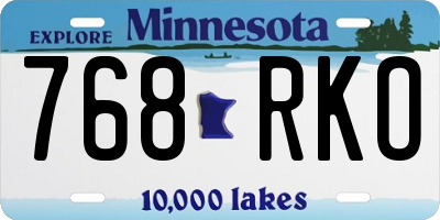MN license plate 768RKO