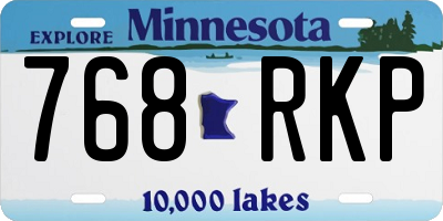 MN license plate 768RKP