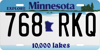 MN license plate 768RKQ