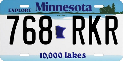 MN license plate 768RKR