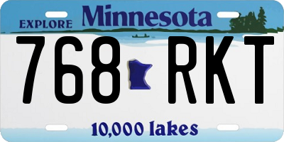 MN license plate 768RKT