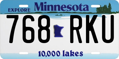 MN license plate 768RKU