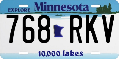 MN license plate 768RKV
