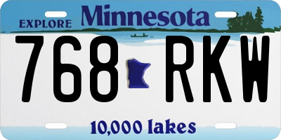 MN license plate 768RKW
