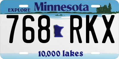 MN license plate 768RKX
