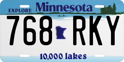 MN license plate 768RKY