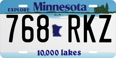 MN license plate 768RKZ