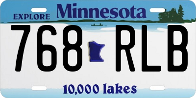 MN license plate 768RLB