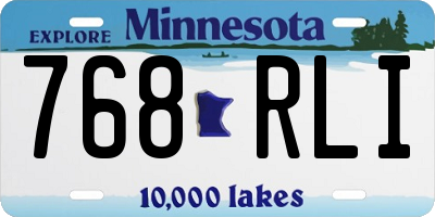 MN license plate 768RLI