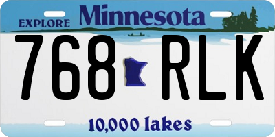 MN license plate 768RLK