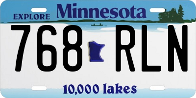 MN license plate 768RLN