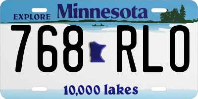 MN license plate 768RLO