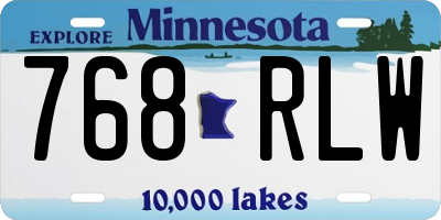 MN license plate 768RLW