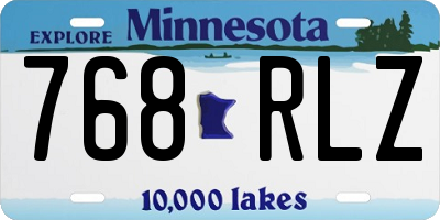 MN license plate 768RLZ