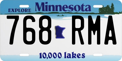 MN license plate 768RMA